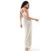 TFNC Petite TFNC Petite sequin one shoulder maxi dress in silver - 3