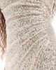 TFNC Petite TFNC Petite sequin one shoulder maxi dress in silver - 4