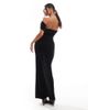 TFNC Petite TFNC Petite velvet off the shoulder maxi dress in black - 2