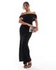 TFNC Petite TFNC Petite velvet off the shoulder maxi dress in black - 4