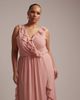 TFNC Plus TFNC Plus Bridesmaid chiffon v neck ruffle maxi dress in pink - 2