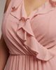TFNC Plus TFNC Plus Bridesmaid chiffon v neck ruffle maxi dress in pink - 4
