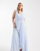 TFNC Plus TFNC Plus Bridesmaid chiffon wrap top draped maxi dress in powder blue - 1