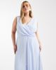 TFNC Plus TFNC Plus Bridesmaid chiffon wrap top draped maxi dress in powder blue - 3