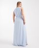 TFNC Plus TFNC Plus Bridesmaid chiffon wrap top draped maxi dress in powder blue - 4