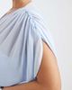 TFNC Plus TFNC Plus Bridesmaid pleated chiffon maxi dress in blue - 3