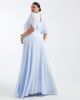 TFNC Plus TFNC Plus Bridesmaid pleated chiffon maxi dress in blue - 4