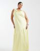 TFNC Plus TFNC Plus Bridesmaid satin cowl front and back maxi dress in butter lemon-Yellow - 1