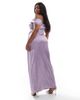 TFNC Plus TFNC Plus Bridesmaids satin off the shoulder maxi dress in dusky lilac-Purple - 3