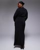 TFNC Plus TFNC Plus cowl neck embellished maxi dress with thigh split in black - 3