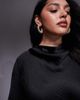 TFNC Plus TFNC Plus high neck long sleeve midi dress in black - 3
