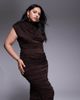 TFNC Plus TFNC Plus high neck midi dress in chocolate-Brown - 2