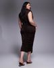 TFNC Plus TFNC Plus high neck midi dress in chocolate-Brown - 3