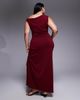 TFNC Plus TFNC Plus one shoulder midaxi dress with thigh split in cherry-pink - 3