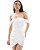TFNC TFNC bandeau drop shoulder corset wrap mini dress in white hotfix - 1