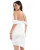 TFNC TFNC bandeau drop shoulder corset wrap mini dress in white hotfix - 4