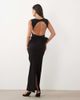 TFNC TFNC bengaline slash neck open back bow detail maxi dress in black - 1