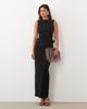 TFNC TFNC bengaline slash neck open back bow detail maxi dress in black - 3