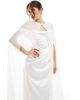 TFNC TFNC Bridal chiffon maxi cape in white - 1