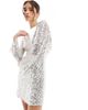 TFNC TFNC Bridal cowl back sequin mini dress in white - 4