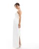 TFNC TFNC Bridal satin bandeau maxi dress with bow back detail in white - 2