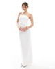 TFNC TFNC Bridal satin bandeau maxi dress with bow back detail in white - 3