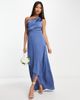 TFNC TFNC Bridesmaid one shoulder maxi dress in dusky blue - 1