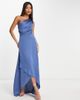 TFNC TFNC Bridesmaid one shoulder maxi dress in dusky blue - 4