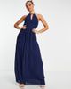 TFNC TFNC bridesmaid pleated wrap detail maxi dress in navy - 1