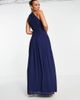 TFNC TFNC bridesmaid pleated wrap detail maxi dress in navy - 2