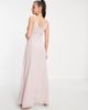 TFNC TFNC bridesmaid pleated wrap front cami maxi dress in mink-Pink - 2