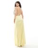 TFNC TFNC Bridesmaid satin maxi dress with minimal back detail in lemon-Yellow - 1