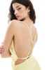 TFNC TFNC Bridesmaid satin maxi dress with minimal back detail in lemon-Yellow - 4