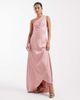 TFNC TFNC Bridesmaid satin one shoulder wrap skirt maxi dress in pink - 1