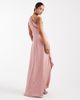 TFNC TFNC Bridesmaid satin one shoulder wrap skirt maxi dress in pink - 3