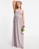 TFNC TFNC Bridesmaid top wrap chiffon dress in light gray-Grey - 1