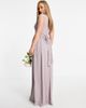 TFNC TFNC Bridesmaid top wrap chiffon dress in light gray-Grey - 2