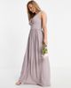 TFNC TFNC Bridesmaid top wrap chiffon dress in light gray-Grey - 4