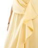 TFNC TFNC Bridesmaid wrap front chiffon maxi dress with frill detail and split in lemon-Yellow - 3