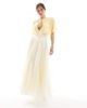 TFNC TFNC Bridesmaids chiffon mini cape in lemon-pink - 1