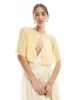 TFNC TFNC Bridesmaids chiffon mini cape in lemon-pink - 3