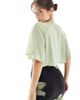 TFNC TFNC Bridesmaids chiffon mini cape in sage green - 4