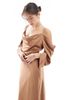 TFNC TFNC Bridesmaids cowl cold shoulders maxi dress with ruched sleeves in mocha-Brown - 2