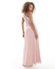 TFNC TFNC Bridesmaids one shoulder drape front maxi dress in mauve pink - 4