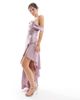 TFNC TFNC Bridesmaids satin asymmetric one shoulder midaxi dress in dusky lilac-Purple - 1