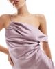 TFNC TFNC Bridesmaids satin asymmetric one shoulder midaxi dress in dusky lilac-Purple - 2