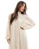 TFNC TFNC chiffon maxi dress with tiered hem in mink-Neutral - 3