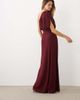 TFNC TFNC chiffon one shoulder draped maxi dress in burgundy-Gray - 4