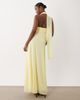 TFNC TFNC chiffon one shoulder scarf neck maxi dress in lemon-Yellow - 4