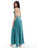 TFNC TFNC cowl neck satin maxi dress with open back in teal-Blue - 3